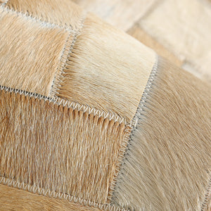 Cream and Fawn Chevron Patchwork Hide Rug - Staunton and Henry