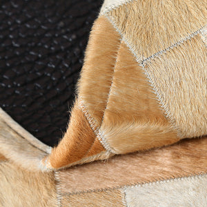 Cream and Fawn Chevron Patchwork Hide Rug - Staunton and Henry