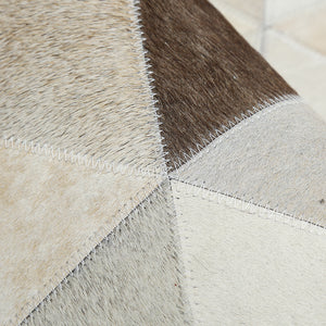 Cream and Fawn Triangle Patchwork Hide Rug - Staunton and Henry