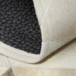 Cream and Fawn Triangle Patchwork Hide Rug - Staunton and Henry