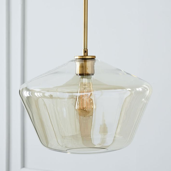 Modern Brass and Glass Pendant Light - Staunton and Henry