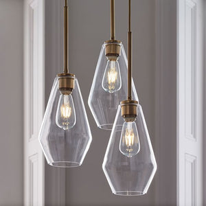 Modern Brass and Glass Pendant Light - Staunton and Henry