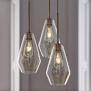 Modern Brass and Glass Pendant Light - Staunton and Henry