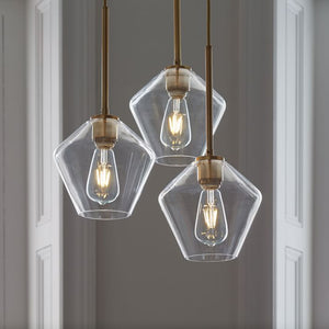 Modern Brass and Glass Pendant Light - Staunton and Henry