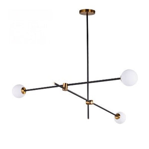 Black & Brass Deco Chandelier - Staunton and Henry