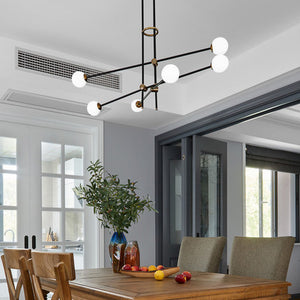 Black & Brass Deco Chandelier - Staunton and Henry