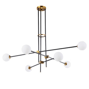 Black & Brass Deco Chandelier - Staunton and Henry