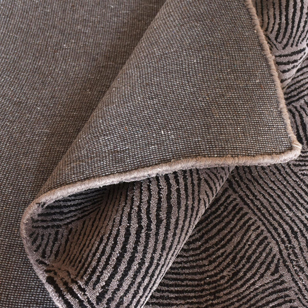 Esher Taupe and Grey Textured Wool Rug - Staunton and Henry