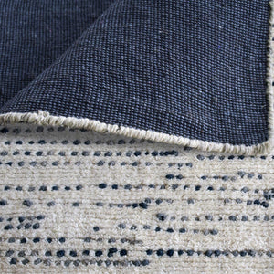 Aroica White and Blue Wool Rug - Staunton and Henry