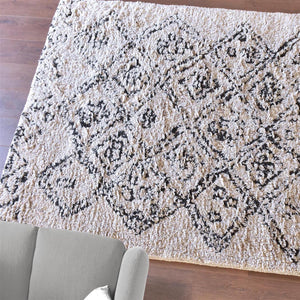 Torres White and Black Wool Rug - Staunton and Henry
