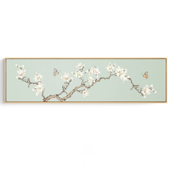Cherry Blossoms Wide Wall Art With Wood Frame - Staunton and Henry