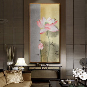 Lotus and Koi Oriental Wall Art With Frame - Staunton and Henry