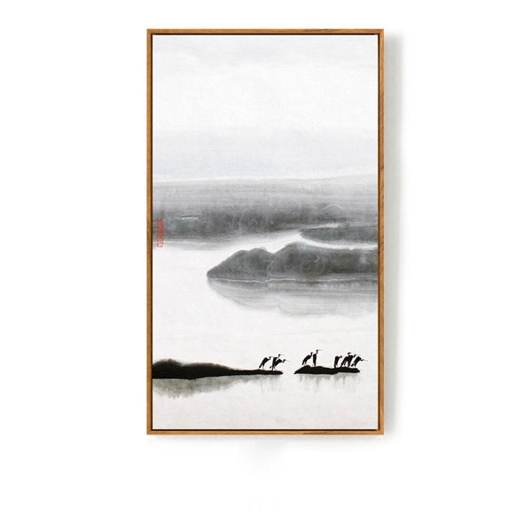 Black and White Japanese Wall Art With Frame - Staunton and Henry