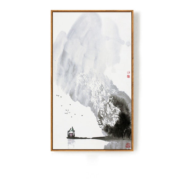 Black and White Japanese Wall Art With Frame - Staunton and Henry