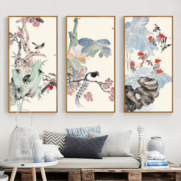 Pastel Oriental Wall Art With Frame - Staunton and Henry