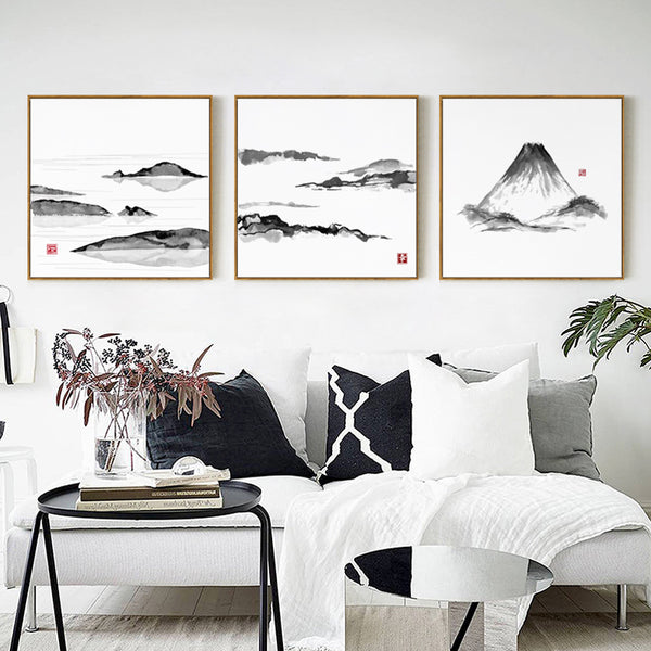 Japanese Mountain Wall Art With Frame - Staunton and Henry