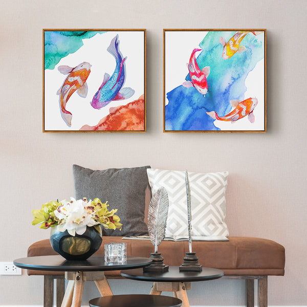 Watercolor Koi Fish Art With Frame - Staunton and Henry