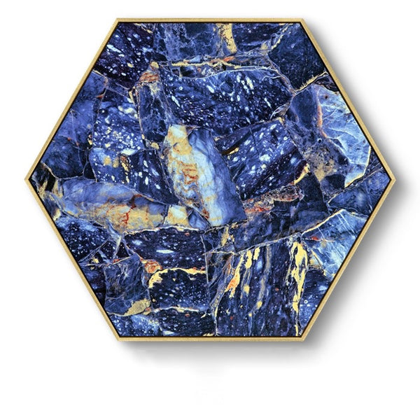 Hexagon Poured Liquid Wall Art With Frame - Staunton and Henry