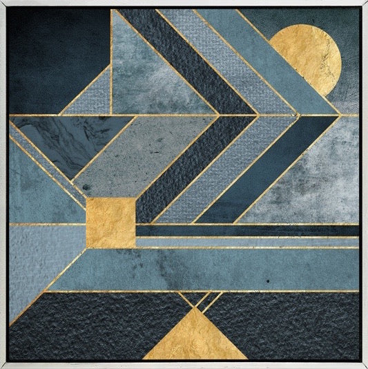 Black and Gold Abstract Wall Art With Frame - Staunton and Henry