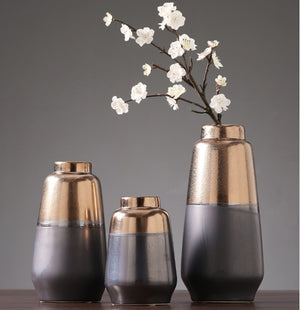 Earth and Bronze Ceramic Vase - Staunton and Henry
