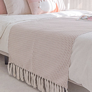 Pink and White Geometric Pattern Bed Cushion Set - Staunton and Henry