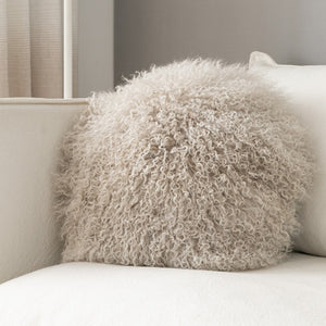 Plush Tibetan Wool Sheepskin Throw Cushion - Staunton and Henry