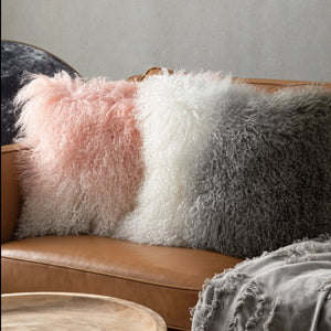 Plush Tibetan Wool Sheepskin Throw Cushion - Staunton and Henry