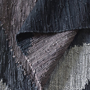 Raphael Black and Grey Woven Leather Rug - Staunton and Henry