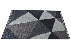 Raphael Black and Grey Woven Leather Rug - Staunton and Henry