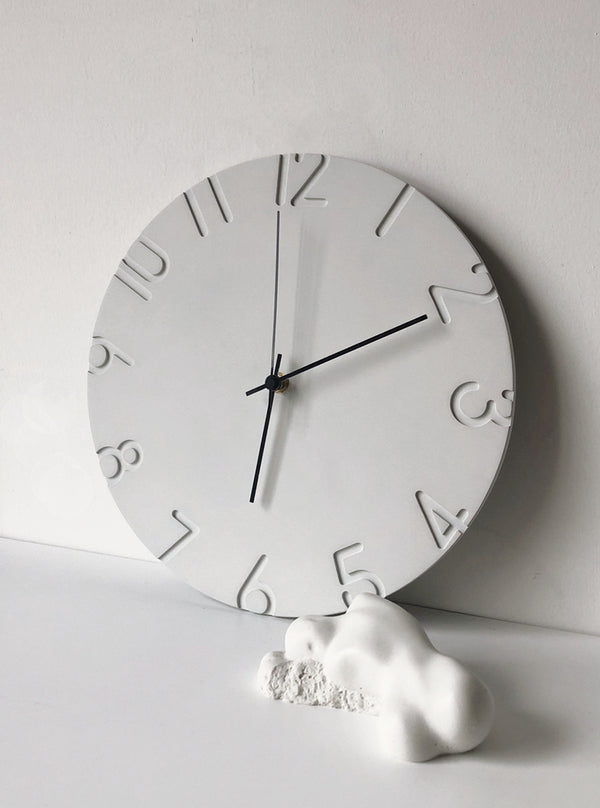 12 inch Concrete Wall Clock with Numbers - Staunton and Henry