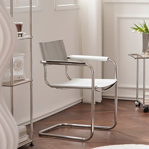 Mid Century Modern S34 Style Leather and Chrome Chair - Staunton and Henry
