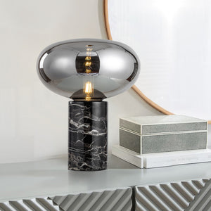 Joelle Oval Glass and Marble Table Lamp - Staunton and Henry