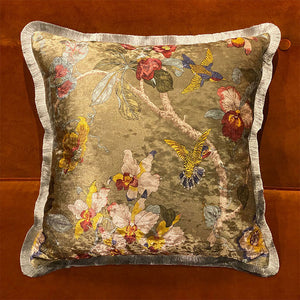 Velvet Oriental Garden Throw Cushion - Staunton and Henry