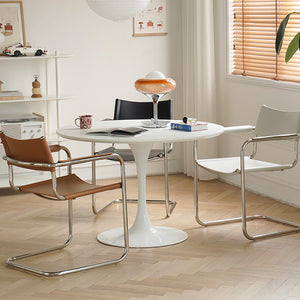 Mid Century S34 Style Leather and Chrome Chair - Staunton and Henry