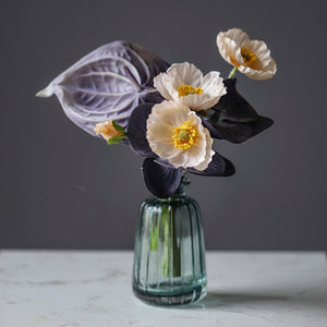Faux Flower Bouquet with Glass Vase - Staunton and Henry