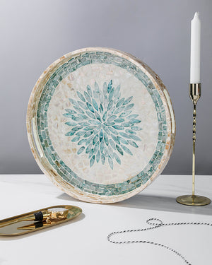 Mother of Pearl Floral Round Tray - Staunton and Henry