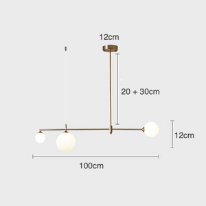 Minimalist Gold and Glass Island Chandelier - Staunton and Henry