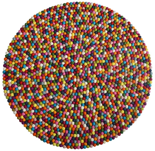 Multicoloured Felt Ball Rug - Staunton and Henry