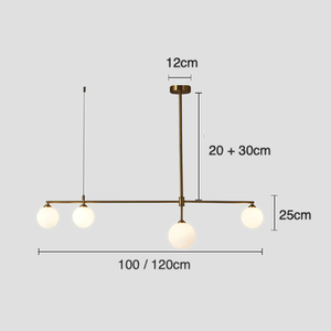 Minimalist Gold and Glass Island Chandelier - Staunton and Henry