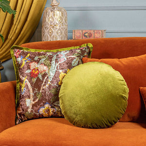 Velvet Oriental Garden Throw Cushion - Staunton and Henry