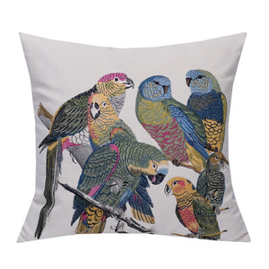 Parrot Embroidered Throw Cushion - Staunton and Henry