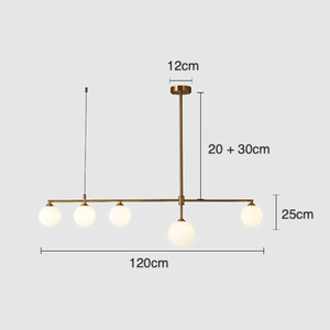 Minimalist Gold and Glass Island Chandelier - Staunton and Henry