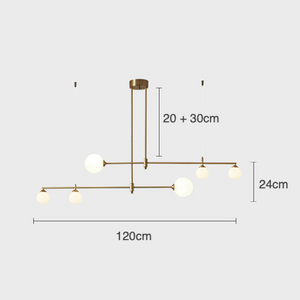 Minimalist Gold and Glass Island Chandelier - Staunton and Henry