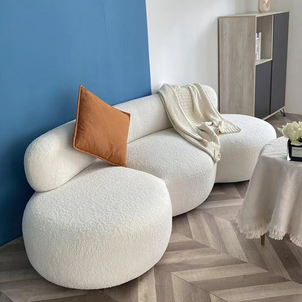 Modern White Curved Sofa - Staunton and Henry