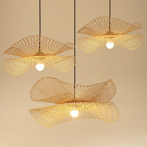 Modern Wicker Lotus Leaf Ceiling Light - Staunton and Henry