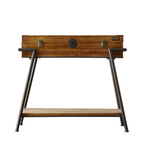 Vintage Style Wood & Steel Console Table Chest - Staunton and Henry