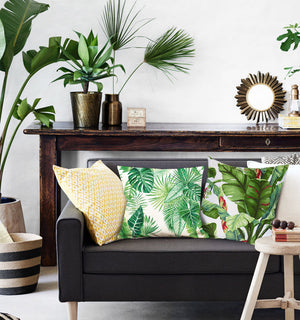Tropical Green Throw Cushion - Staunton and Henry