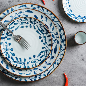 Akari Blue and White Japanese Lunch Plates - Set of 4 - Staunton and Henry