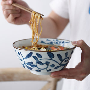 Akari Blue and White Japanese Ramen Bowl - Staunton and Henry