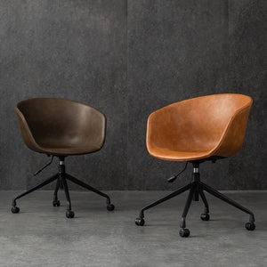 Hayden Swivel Saddle Tan Armchair - Staunton and Henry